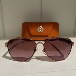 Tory Burch aviator sunglasses. Tortoise shell arms, new no tags